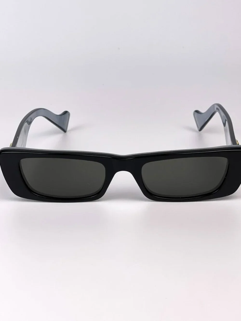GUCCI GG0516S 001 BLACK/SILVER FLASH TINY RECTANGLE SUNGLASSES